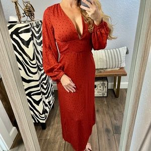 NWT Nordstrom’s Fashion Union Burnt Orange Maxi Dress